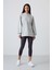 Gri Melanj Balon Kol Yazı Nakışlı Kadın Oversize Tunik Sweatshirt - 97163 2