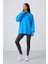 Mavi Balon Kol Yazı Nakışlı Kadın Oversize Tunik Sweatshirt - 97163 2