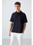 Tommy Life Lacivert Pamuklu Kalın Yumuşak Dokulu Oversize Fit Basic Polo Yaka Erkek T-Shirt - 88327 4