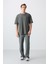 Tommy Life Haki Pamuklu Kalın Yüzeyi Dokulu Oversize Fit Baskılı Erkek T-Shirt - 88336 2