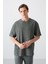 Tommy Life Haki Pamuklu Kalın Yüzeyi Dokulu Oversize Fit Baskılı Erkek T-Shirt - 88336 4