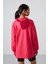 Viva Kırmızı Balon Kol Yazı Nakışlı Kadın Oversize Tunik Sweatshirt - 97163 6
