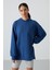 Parlament Balon Kol Yazı Nakışlı Kadın Oversize Tunik Sweatshirt - 97163 1