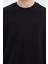 Tommy Life Siyah O Yaka Ön Dikiş Detaylı Basic Rahat Kalıp Erkek Sweatshirt - 88270 3