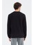 Tommy Life Siyah O Yaka Ön Dikiş Detaylı Basic Rahat Kalıp Erkek Sweatshirt - 88270 6