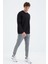 Tommy Life Siyah O Yaka Ön Dikiş Detaylı Basic Rahat Kalıp Erkek Sweatshirt - 88270 7