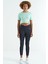 Tommy Life Antrasit Renk Bloklu Fileli Yüksek Bel Slim Fit Dalgıç Kumaş Kadın Tayt - 94632 6