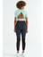 Tommy Life Antrasit Renk Bloklu Fileli Yüksek Bel Slim Fit Dalgıç Kumaş Kadın Tayt - 94632 7