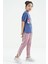 Tommy Life Açık Eflatun Renki Yazı Baskılı O Yaka Oversize Kısa Kollu Kız Çocuk T-Shirt - 75112 6