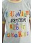 Gri Melanj Renkli Yazı Detaylı O Yaka Rahat Form Kız Çocuk T-Shirt - 75109 3
