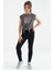 Koyu Gri Kalp Baskılı Ön Düğüm Detaylı Rahat Form Kız Çocuk T-Shirt - 75114 4