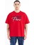 Tommy Life Tommy Life  Kırmızı Yazı Nakışlı O Yaka Oversize Erkek T-Shirt - 88223 1