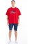 Tommy Life Tommy Life  Kırmızı Yazı Nakışlı O Yaka Oversize Erkek T-Shirt - 88223 2