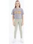 Tommy Life Gri Oversize Renkli Yazı Baskılı Düşük Omuz O Yaka Kız Çocuk Crop T-Shirt - 75038 7
