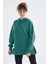 Tommy Life Tommy Life  Deniz Yeşili Reglan Kol Basic Kapüşonlu Oversize Tunik - 97242 5