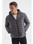 Tommy Life Antrasit Fermuarlı Standart Kalıp Soğuğa Dayanıklı Erkek Şişme Mont - 88167 5