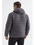 Tommy Life Antrasit Fermuarlı Standart Kalıp Soğuğa Dayanıklı Erkek Şişme Mont - 88167 8
