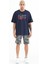 Tommy Life Indigo Yazı Nakışlı O Yaka Oversize Erkek T-Shirt - 88223 2
