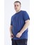 Tommy Life Indigo Basic Kısa Kol O Yaka Erkek Büyük Beden T-Shirt - 88072 5