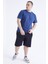 Tommy Life Indigo Basic Kısa Kol O Yaka Erkek Büyük Beden T-Shirt - 88072 6