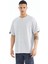 Tommy Life Gri Melanj Kol Arma Detaylı Basic Oversize Erkek T-Shirt - 88193 5