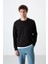 Tommy Life Tommylife Siyah Erkek Basic O Yaka Rahat Form Sweatshirt - 88053 1