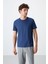 Tommy Life İndigo Erkek Basic Kısa Kol Standart Kalıp O Yaka T-Shirt - 87911 1