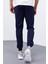 Tommy Life Tommy Life  İndigo Erkek Fermuar Cepli Dar Kesim Jogger Eşofman Alt-84343 8