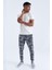 Tommy Life Gri Melanj Erkek Kamuflaj Desenli Dar Kesim Jogger Eşofman Alt-84754 3