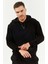 Tommy Life Siyah Erkek Kapüşonlu Kanguru Cep Oversize Lastik Paça Eşofman Takımı - 85117 3