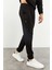 Tommy Life Siyah Erkek Kapüşonlu Kanguru Cep Oversize Lastik Paça Eşofman Takımı - 85117 5