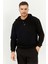 Tommy Life Siyah Erkek Kapüşonlu Kanguru Cep Oversize Lastik Paça Eşofman Takımı - 85117 6