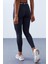 Tommy Life Antrasit Kadın Yüksek Bel Yazı Kemerli Slim Fit Dar Paça Tayt - 94546 7