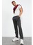 Tommy Life Antrasit Melanj Erkek Bağcıklı Cepli Standart Kalıp Klasik Paça Eşofman Alt-84682 3