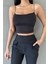 Esnek Ip Aslkılı, Kadın Örme Esnek Crop Top Atlet Bluz @terni 1