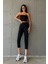 Esnek Ip Aslkılı, Kadın Örme Esnek Crop Top Atlet Bluz @terni 5