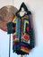 Hippybutik Çok Renkli Kapüşonlu El Örgüsü Uzun Astarsız Büyük Beden Hırka/kaban 2