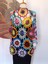Hippybutik Çiçek Motifli Çok Renkli El Örgüsü Asimetrik Hırka 3
