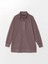 Lcw Modest mat Mürdüm Dik Yaka Oversize Kadın Sweatshirt Tunik 2