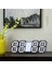 3D Dijital Işıklı Saat, Siyah, Modern Tasarım, Duvar ve Masa Kullanımı, Adaptörlü 1