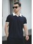 Ht 945061 Slim Fit Likralı Kısa Patlı Apaç Yaka Erkek Tshirt 1