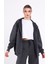 Antrasit Kanguru Cepli Kapüşonlu Fermuarlı Oversize Kadın Sweatshirt CMRB73-ANTRASIT 1