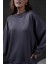 Antrasit Örme Modal Oversize Kadın Sweatshirt 28037 2