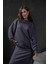 Antrasit Örme Modal Oversize Kadın Sweatshirt 28037 3