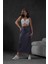 Antrasit Örme Modal Beli Lastikli Yırtmaçlı Uzun Kadın Etek 28035 4