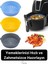 Isıya Dayanıklı Esnek Yıkanılabilir Yapışmaz Silikon Fırın ve Airfryer Yuvarlak Model Pişirme Matı 4