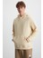 Cartmel Erkek Örme 3 Iplik Relaxed Fit Rahat Kalıp Kanguru Cepli Kapüşonlu Bej Sweatshirt 3