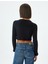 Uzun Kollu Tişört Crop Kayık Yaka Yumuşak Dokulu Slim Fit 4