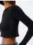 Uzun Kollu Tişört Crop Kayık Yaka Yumuşak Dokulu Slim Fit 5