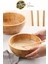 Özel Üretim 20 cm Bambu Kase Doğal Sağlıklı Makarna Salata Meyve Yemek Tabağı Servis Ahşap Çerezlik 4